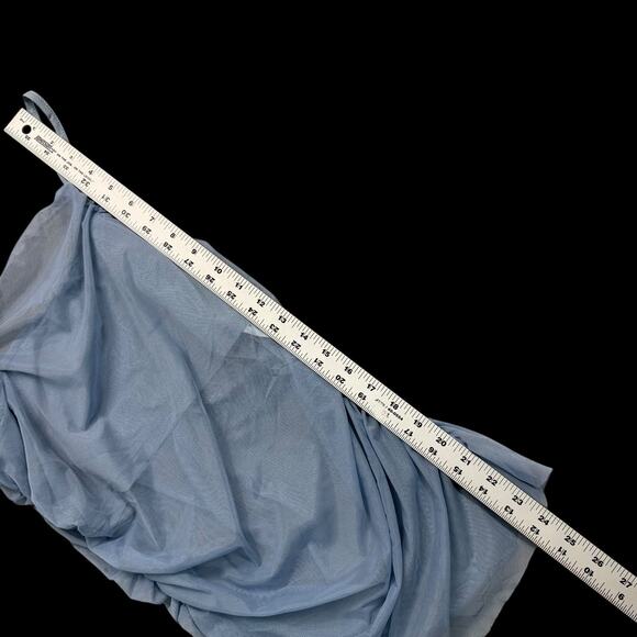 Cider Womens Blue Mesh Ruched Cami Top Sz M Sheer Layered Y2K Grunge Fairy - Picture 3 of 9